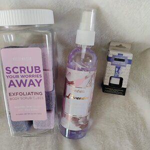 *BRAND NEW Lavender BUNDLE! Pillow spray, exfoliating cubes,  essential oil .5ML